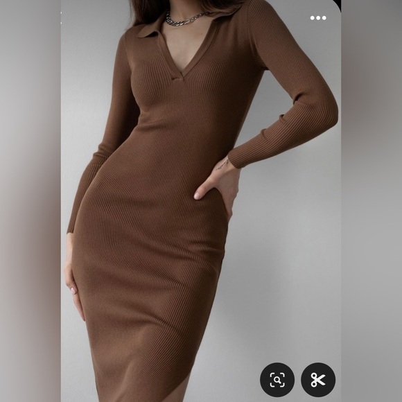 LICHI Ribbed Collard Dress - Picture 1 of 7